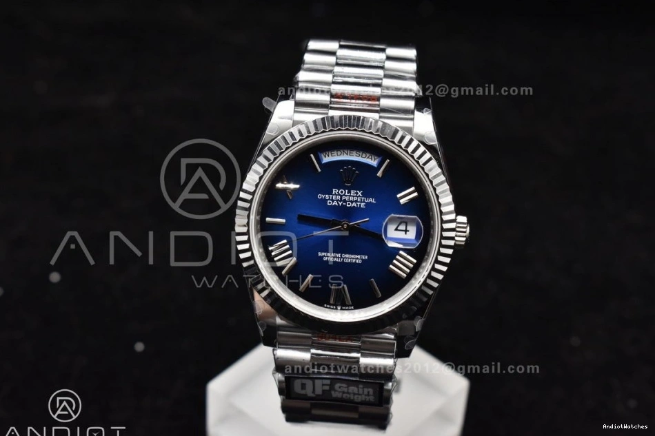 Dial V4 724 Weight) Edition SS QF Practical Blue (Gain A2836 DayDate 904L Bracelet Black Best Steel on 40 President 0419